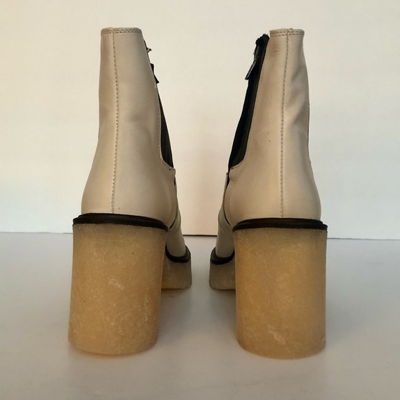 Free People James Chelsea Boots Platform White Leather NWOT Size 36 Chunky - Picture 5 of 8